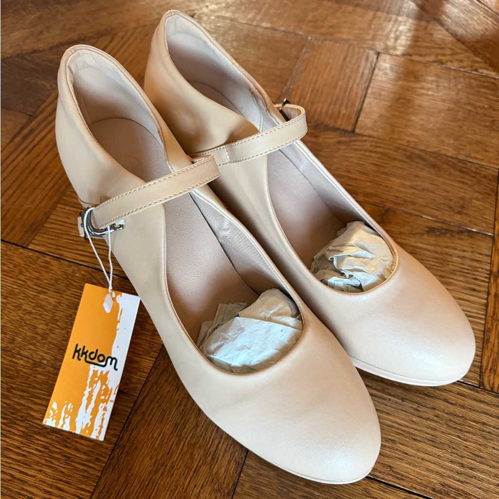 Elegant Cream Mary Jane Heels Dance Shoes
